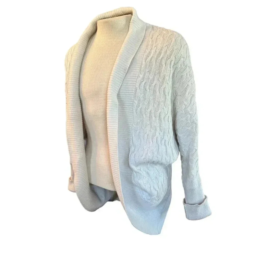 MATILDA JANE long sleeve knit slouchy cream cardigan sweater size medium